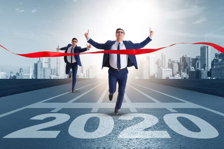 Businessman in new year 2020 conceptの写真素材