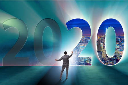 Businessman and concept of new year 2020の写真素材