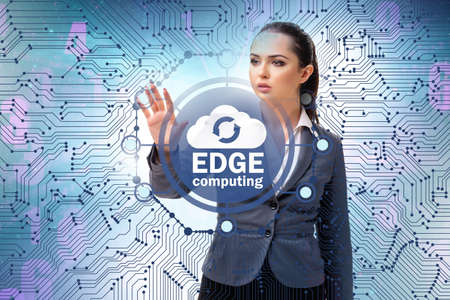 Businessman in edge and fog computing concept