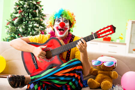 Funny clown in Christmas celebration conceptの写真素材
