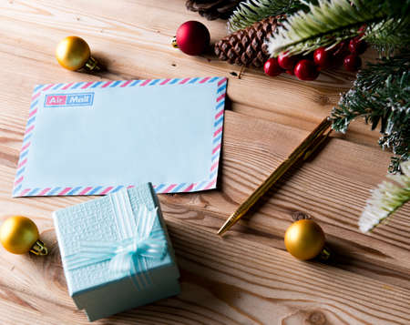 The blank message paper in christmas festive concept
