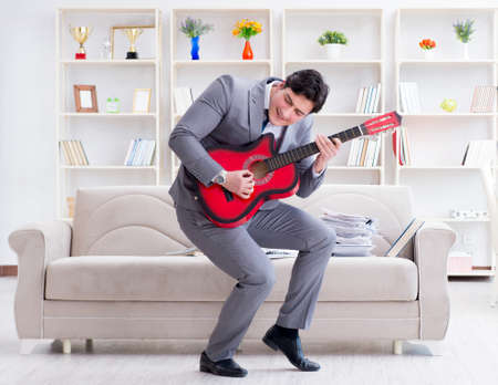 Businessman celebrating going on vacationの写真素材