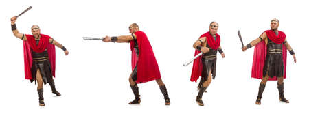 Gladiator isolated on white background