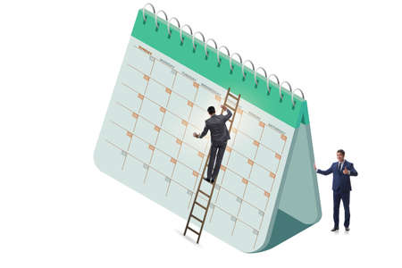 Business calendar concept with businessman