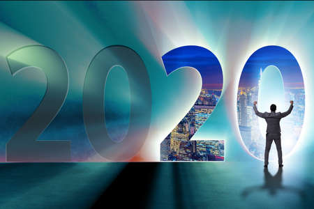 Businessman and concept of new year 2020