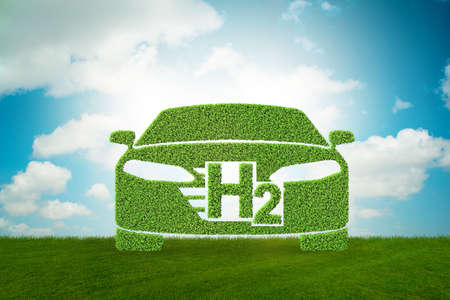 Hydrogen car concept - 3d renderingの写真素材