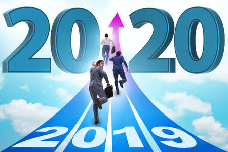 Businessman in new year 2020 concept