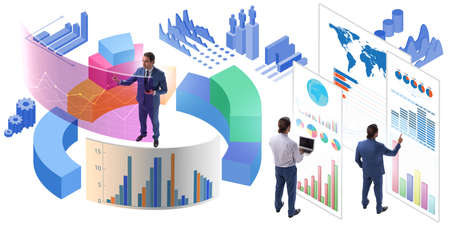Trader working in technical visualization environmentの写真素材