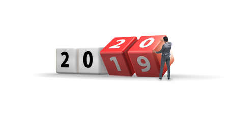 Concept of changing year from 2019 to 2020の写真素材