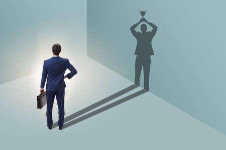 Businessman in great achievement conceptの写真素材