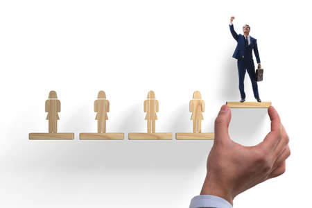 Gender discrimination concept with promotionsの写真素材