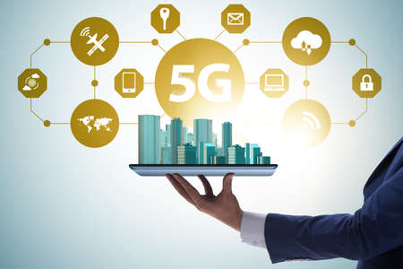 5G mobile technology concept - high internet speed
