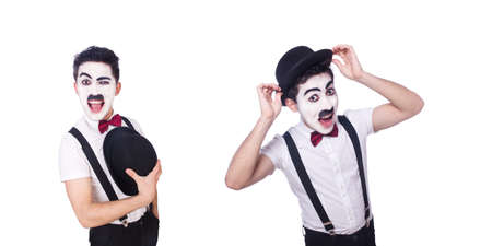 Personification of Charlie Chaplin on whiteの写真素材