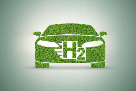 Hydrogen car concept - 3d renderingの写真素材