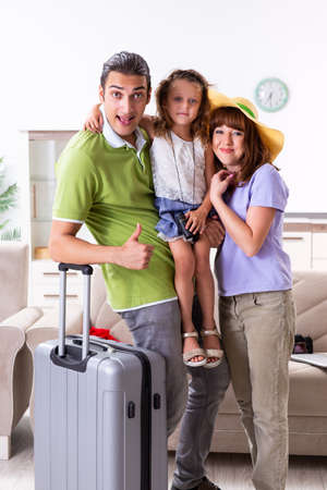 Happy family planning vacation tripの写真素材