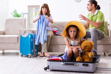 Happy family planning vacation tripの写真素材