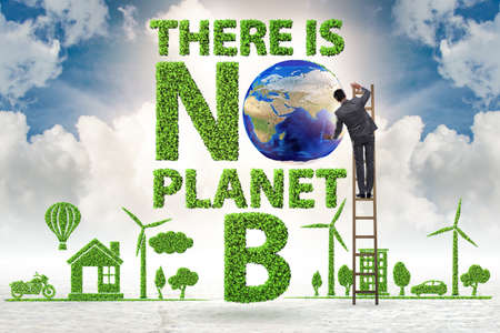 Ecological concept - there is no planet bの写真素材