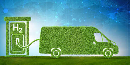 The hydrogen car concept - 3d renderingの写真素材