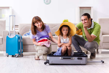 Happy family planning vacation tripの写真素材