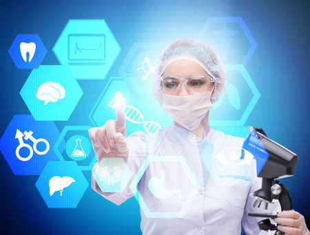 Woman doctor in telemedicine futuristic concept