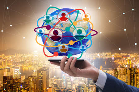 Social networking concept with people