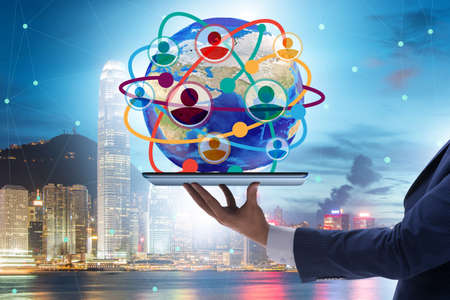 Social networking concept with people