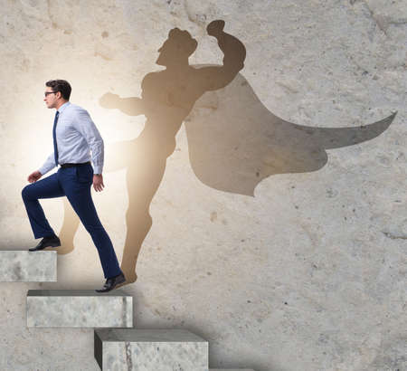 Businessman with aspiration of becoming superheroの写真素材