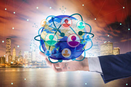 Social networking concept with people