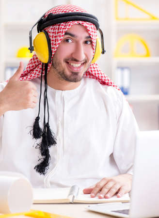 Arab engineer working on new projectの写真素材