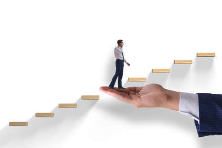 Career ladder concept with businessmanの写真素材