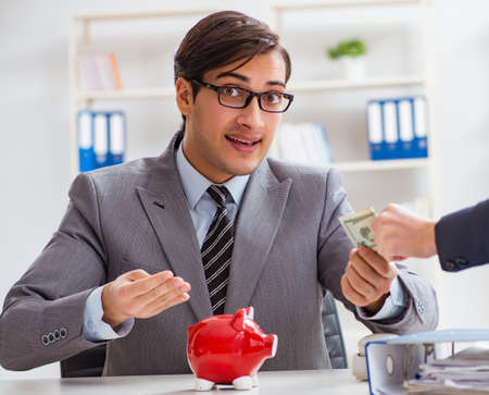 Businessmanbeing offered bribe for breaking lawの写真素材