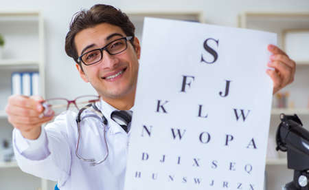 Eye doctor in medical concept