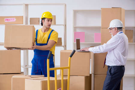 Professional movers doing home relocation