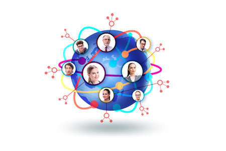Social networking concept with people