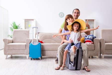 Happy family planning vacation tripの写真素材
