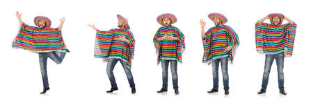 The funny mexican isolated on whiteの写真素材