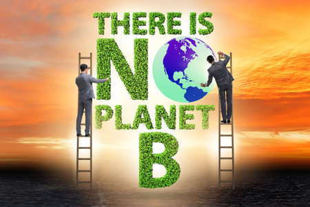 The ecological concept - there is no planet bの写真素材
