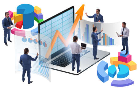 The trader working in technical visualization environmentの写真素材