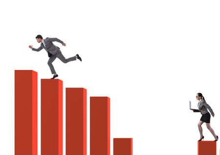 The chasing business people in competition concept