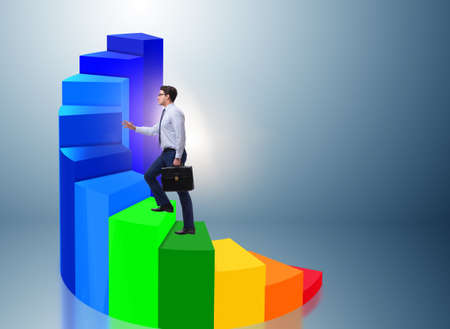Career development with stairs in business conceptの写真素材