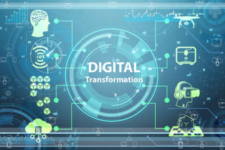 Digital transformation concept - 3d renderingの写真素材