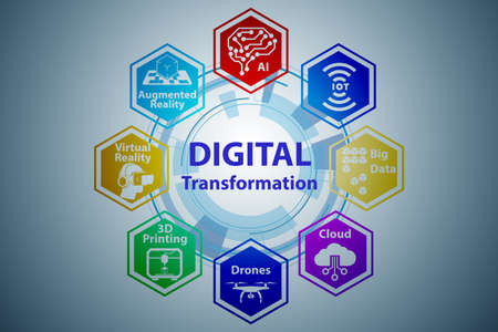 Digital transformation concept - 3d rendering