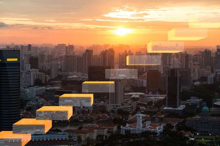 Economic growth concept with chartsの写真素材