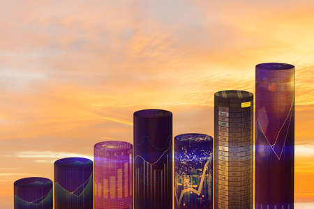 The economic growth concept with chartsの写真素材