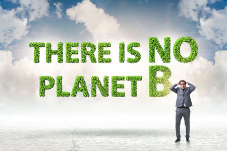 The ecological concept - there is no planet bの写真素材