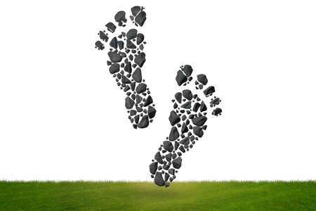 The carbon footprint concept - 3d renderingの写真素材