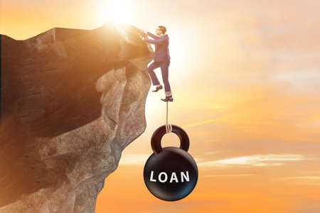 Concept of debt and load with businessman