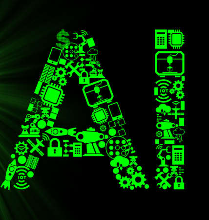 Artificial intelligence modern computing conceptの写真素材