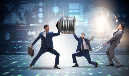Businessmen in bright idea conceptの写真素材