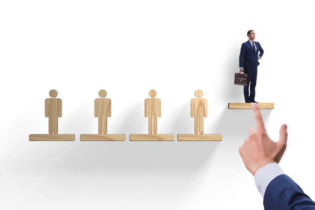 Career ladder concept with businessmanの写真素材